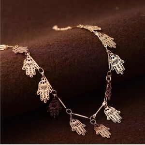 GOLD 14k Gold Plated Hamsa Charm Bracelet